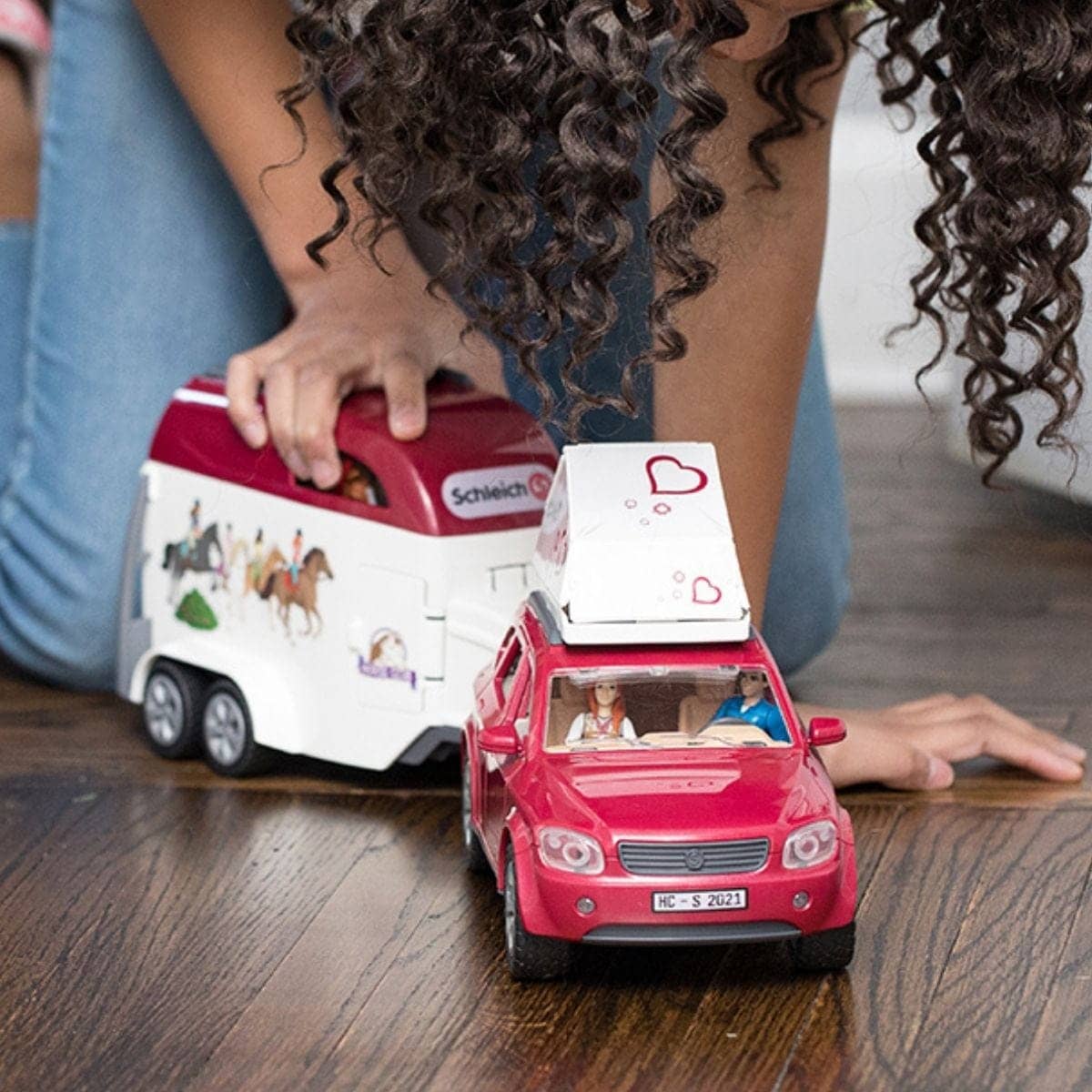 Schleich - Horse Adventures With Car And Trailer Animal Figurine Playset