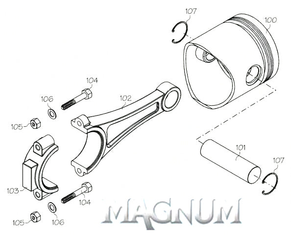 120616 (MAGNUM ENGINE PART) MUFFLER LONG SCREW XL120