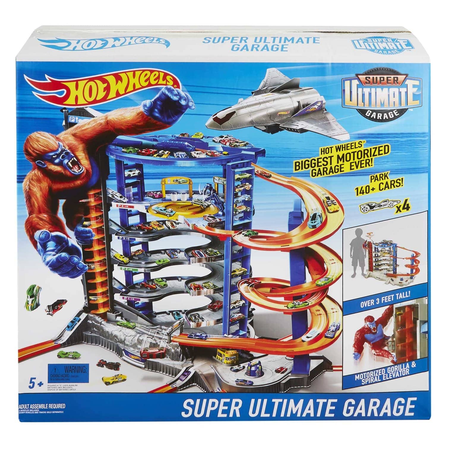 Hot Wheels - ® - Track Set With 4 1:64 Scale Toy Cars Super Ultimate Garage Over 3-Feet Tall Mattel