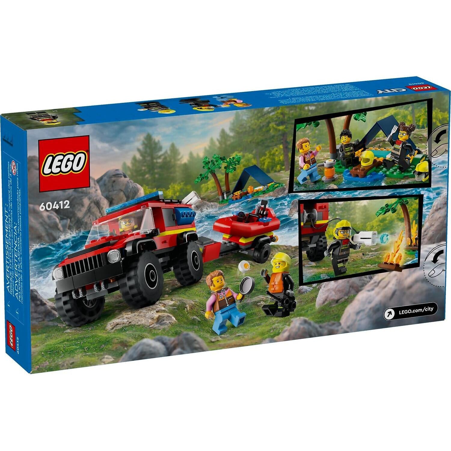 LEGO 60412 4x4 Fire Truck with Rescue Boat - City