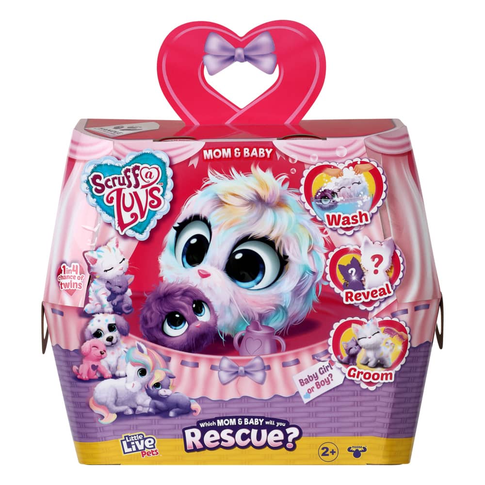 Little Live Pets - Scruff a Luvs Pastel Pets Mom & Baby - Dog or Cat or Pony