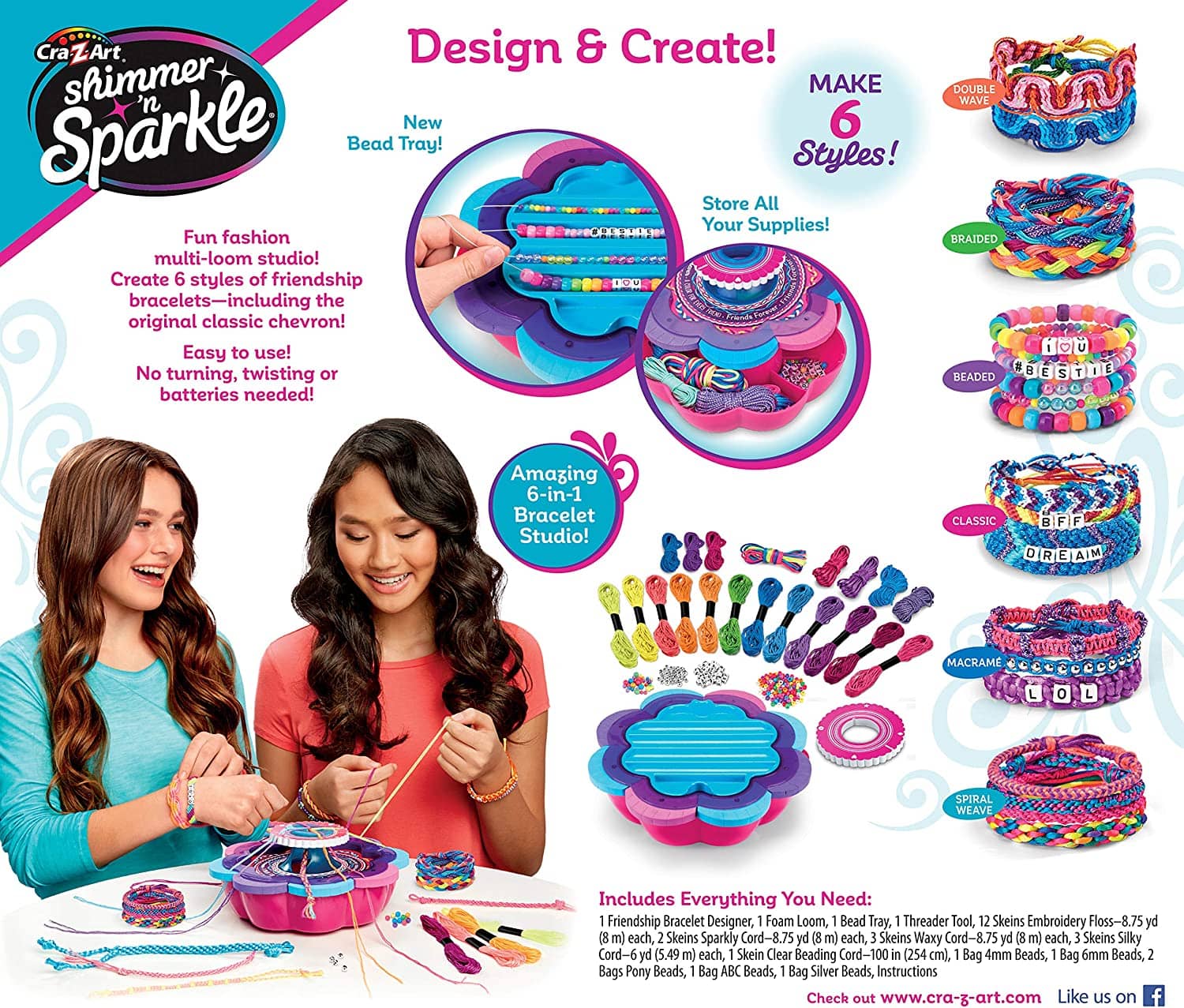 Cra-z-art - Shimmer & Sparkle Ultimate 6 In 1 Friendship Bracelet Maker Studio