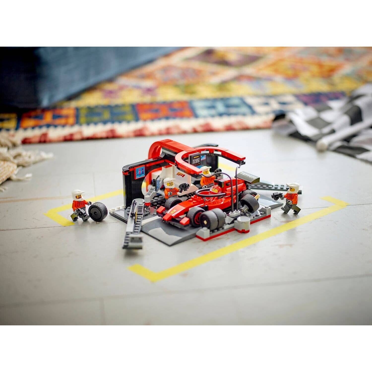 LEGO 60443 F1 Pit Stop & Pit Crew with Ferrari Car - City