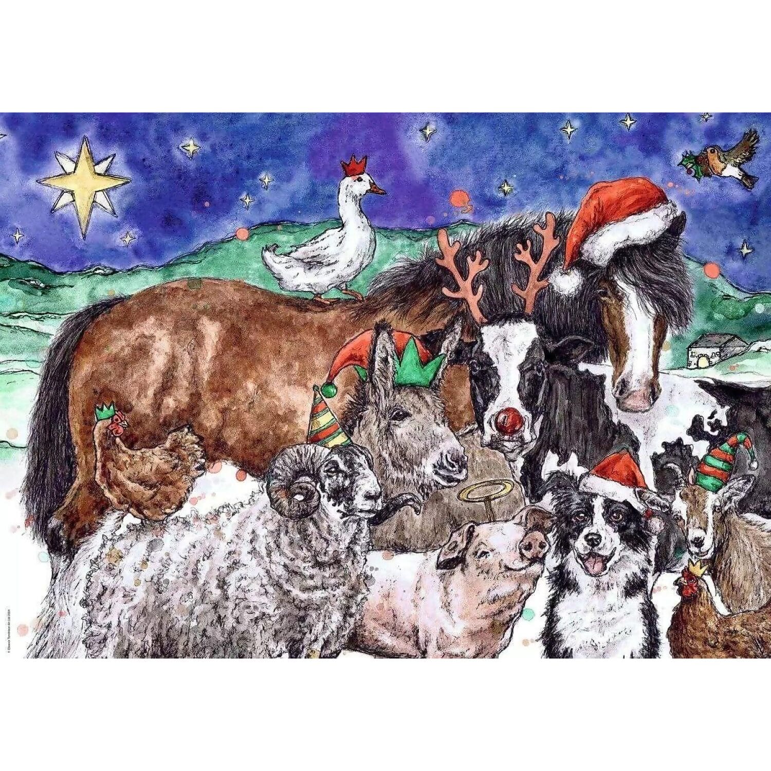 Ravensburger - Herd It's Nearly Christmas Farm Jigsaw Puzzle 1000pc
