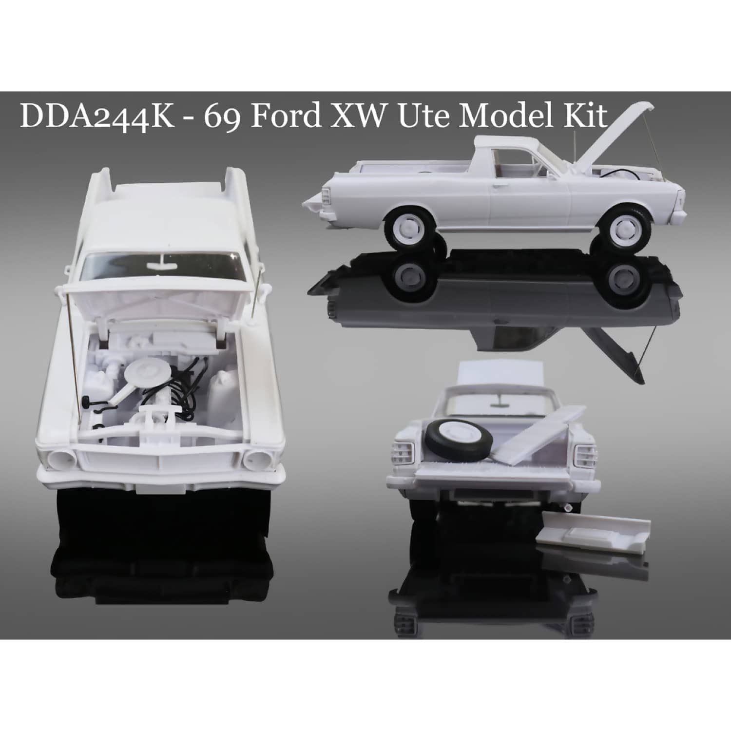 DDA Collectibles - 1:24 Scale - XW Standard Ford Ute - Plastic Diecast Model Kit