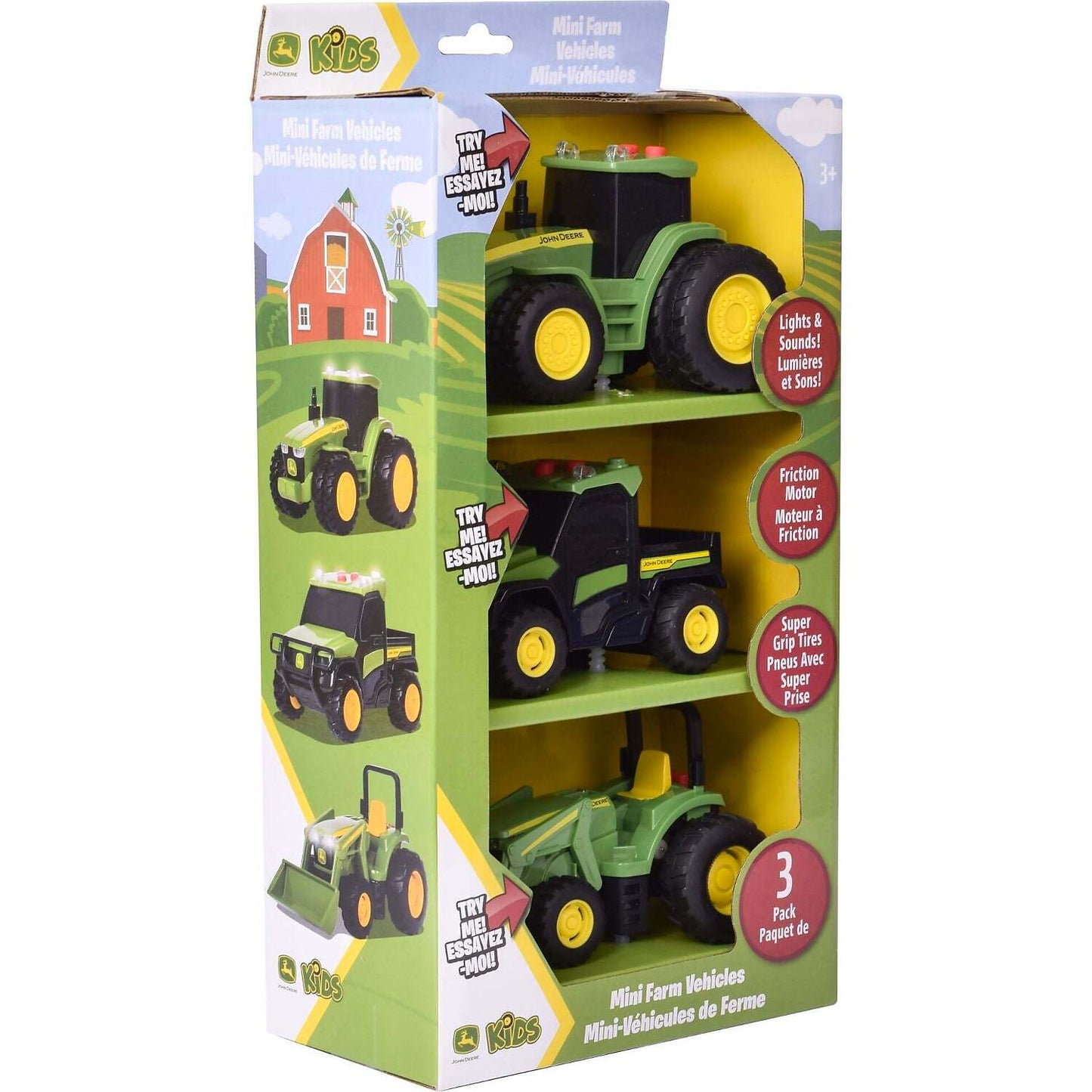 John Deere - Kids - Mini Farm Vehicles 3pk with Lights & Sounds!