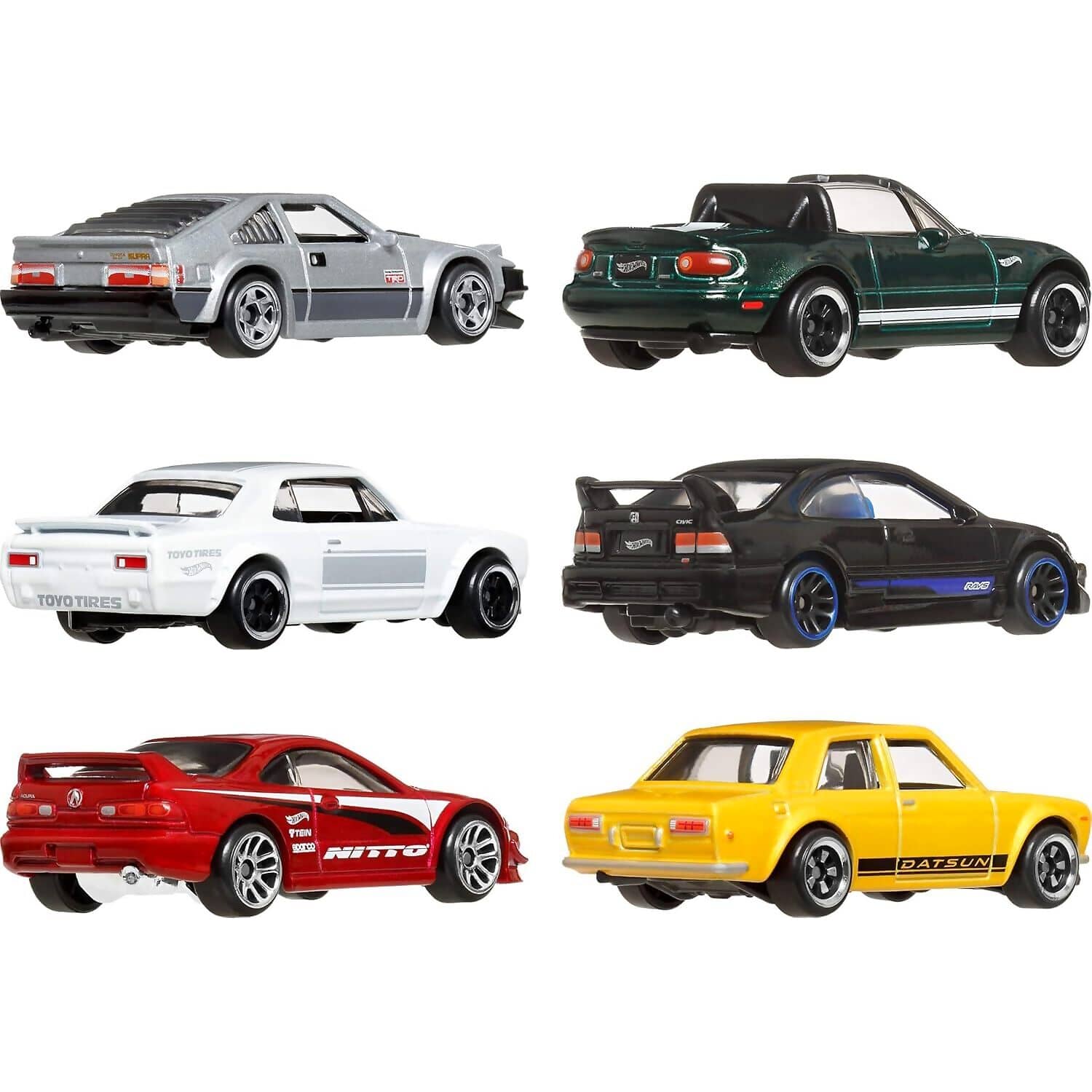 Hot Wheels - Silver Series Set of 6 Japanese Vehicles Multipack - Mattel