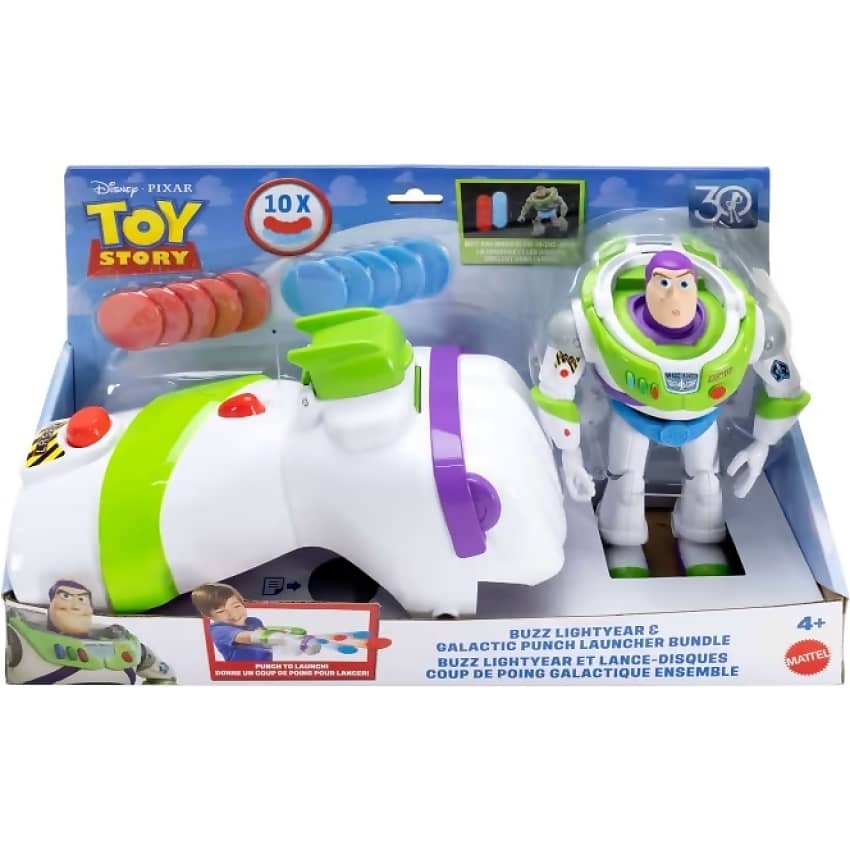 Disney - Pixar - Toy Story Buzz Lightyear & Galactic Punch Launcher Bundle 7-Inch Action Figure