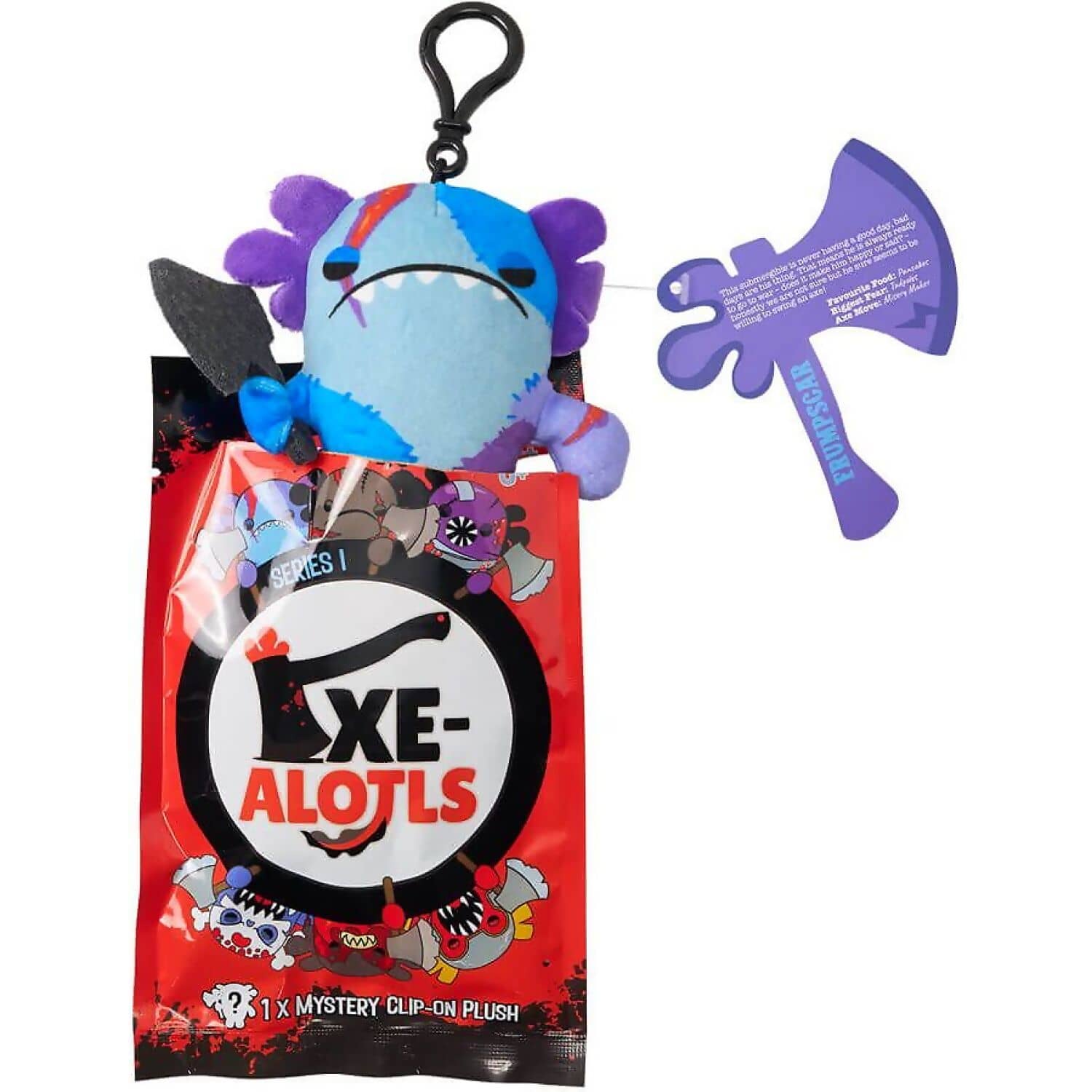 Kreepy Collectibles - Series 1 Edition Axe-Alotls Mystery Blind Bag Surprise Plush - 10cm Plush Clip-On - Jasnor