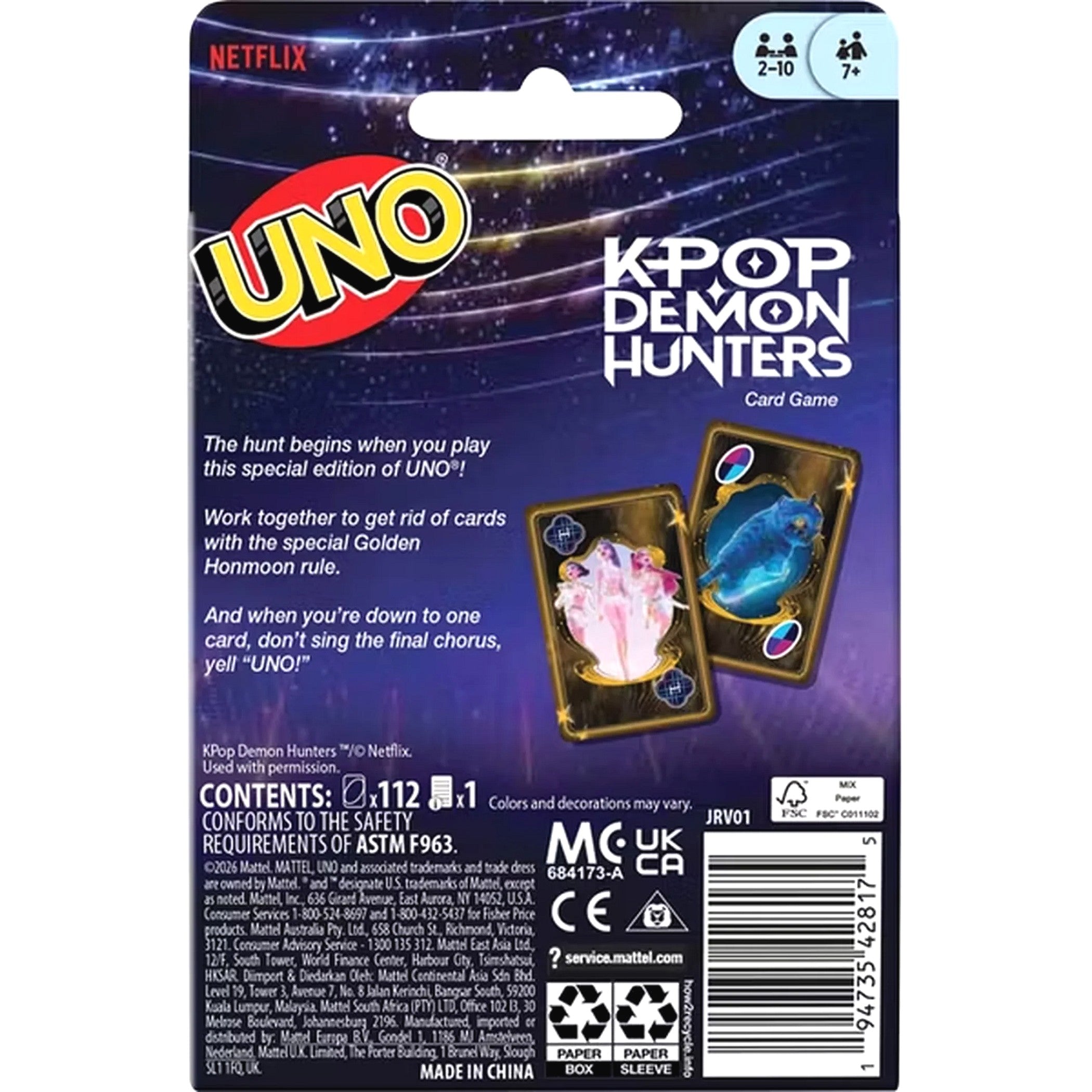 UNO - KPop Demon Hunters Card Game - Mattel Games