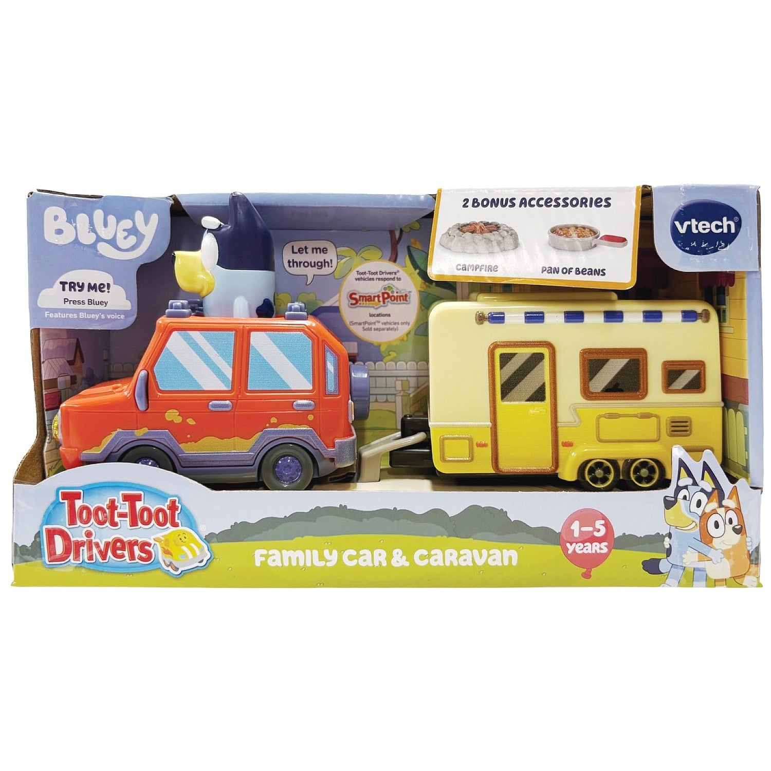VTech - Bluey Toot-Toot Drivers Bluey Family Car & Caravan