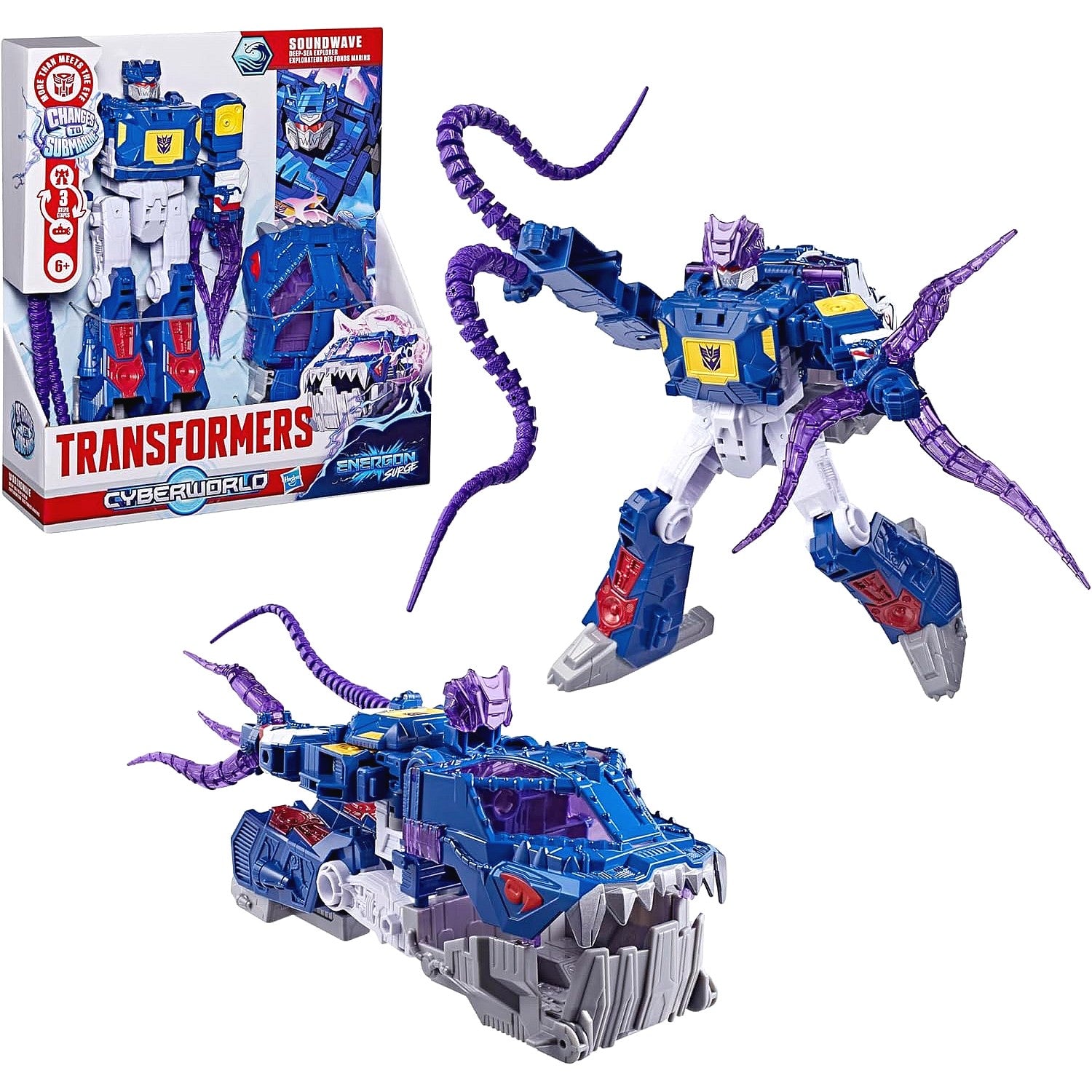 Transformers - CYBERWORLD Energon Surge Soundwave Deep-Sea Explorer Action Figure - Hasbro