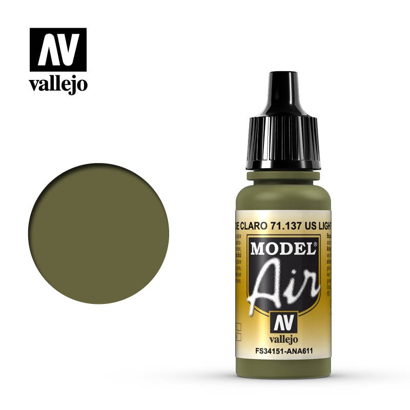 VALLEJO MODEL AIR ACRYLIC PAINT LIGHT GREEN 71137