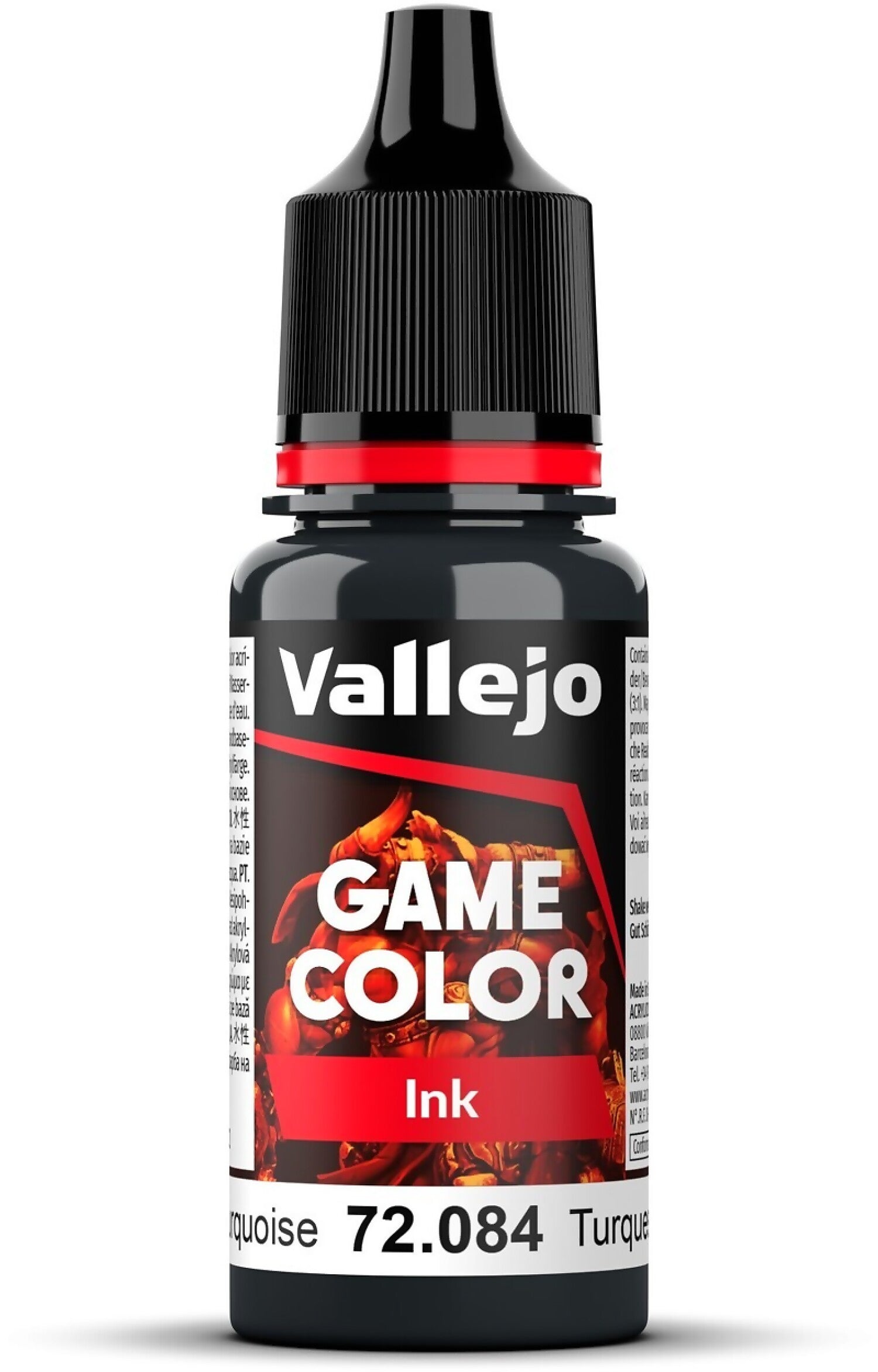 VALLEJO GAME COLOUR INK 72084 DARK TURQUOISE 18ML ACRYLIC PAINT - NEW FORMULATION