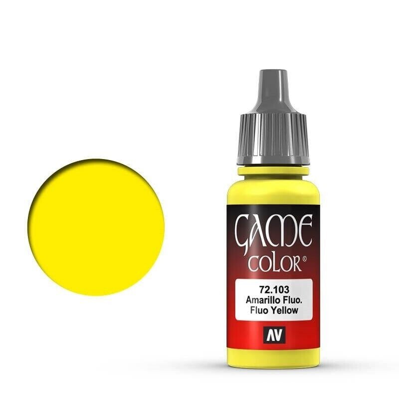 VALLEJO GAME 72103 COLOR FLUORESCENT YELLOW 17ML ACRYLIC PAINT