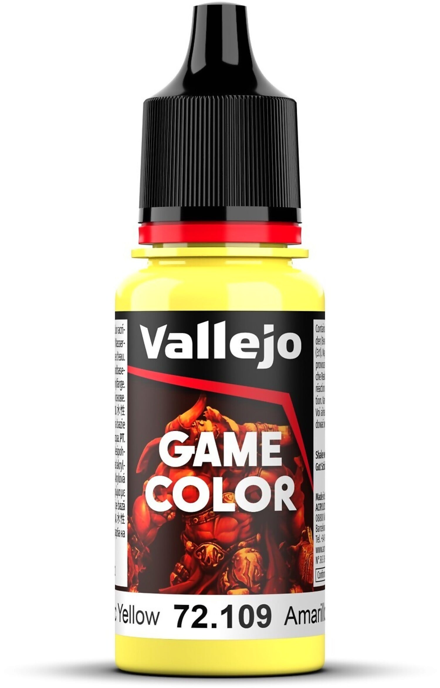 VALLEJO GAME COLOUR 72109 TOXIC YELLOW 18ML ACRYLIC PAINT - NEW FORMULATION