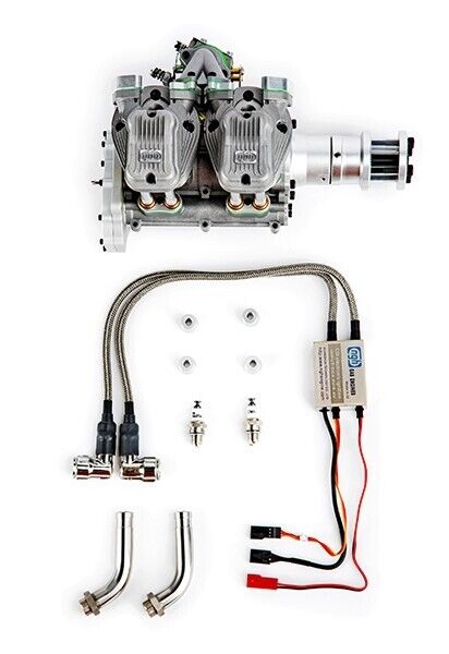 NGH GF60i2 INLINE TWIN CYLINDER 60CC 4-STROKE GAS ENGINE W/EXHAUST STAC