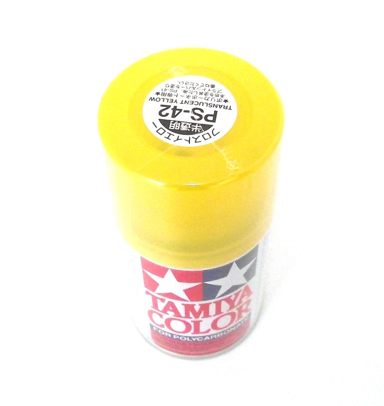 PS-42 TAMIYA POLYCARBONATE SPRAY PAINT TRANSL YELLOW