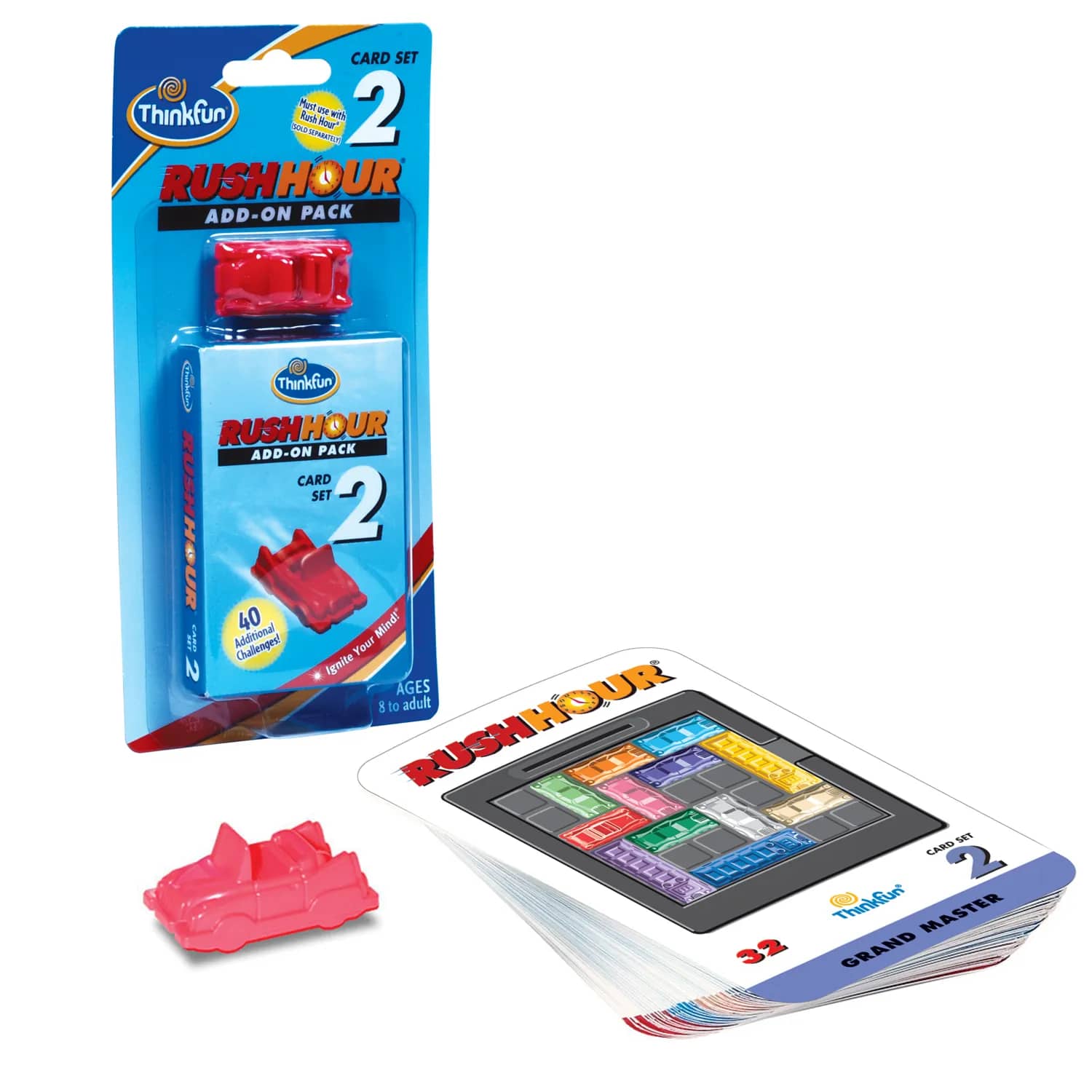 Thinkfun - Rush Hour 2 - Expansion Pack - Includes 40 Add On Challenges Card Set