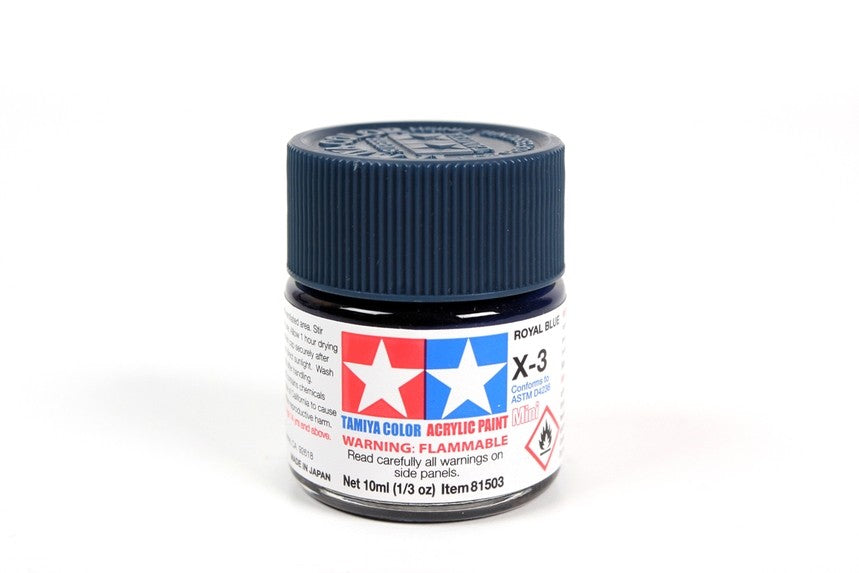 X-3 TAMIYA ACRYLIC PAINT ROYAL BLUE (GLOSS)