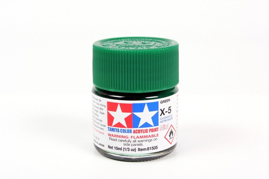 X-5 TAMIYA ACRYLIC PAINT GREEN (GLOSS)