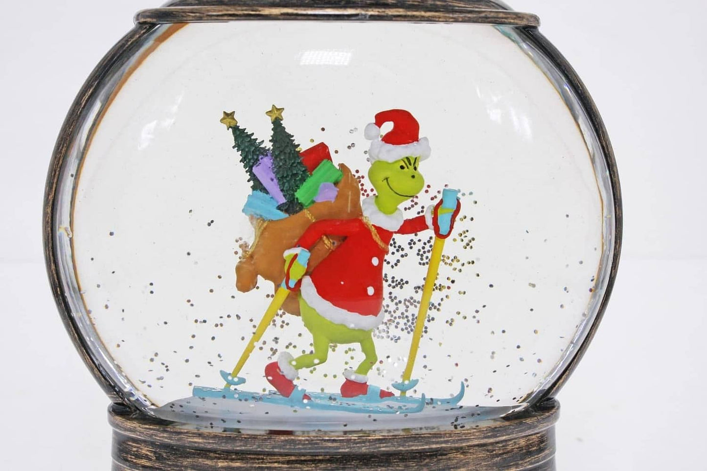 Cotton Candy - Xmas Round Brass Lantern Grinch Skiing - Dr. Seuss
