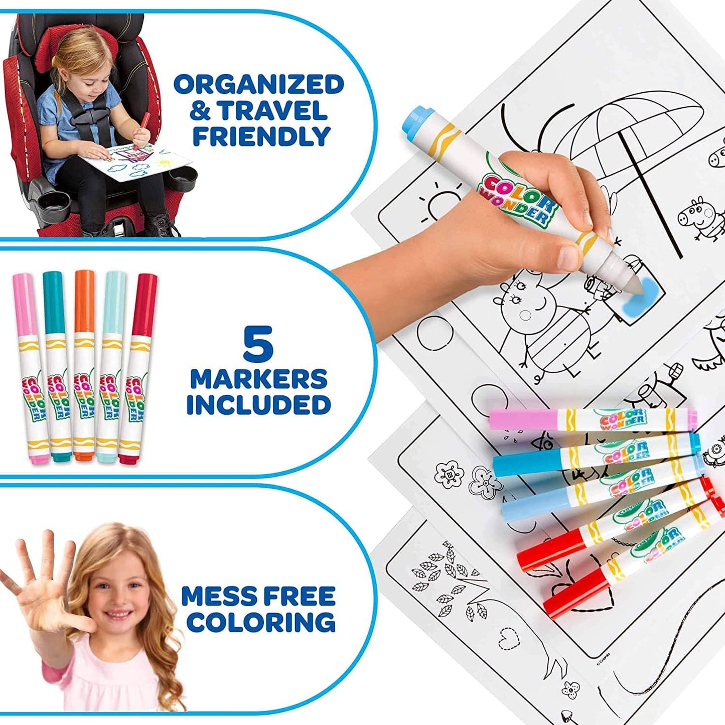 Crayola -  Peppa Pig Colour Wonder Set - Colouring Pages & Markers