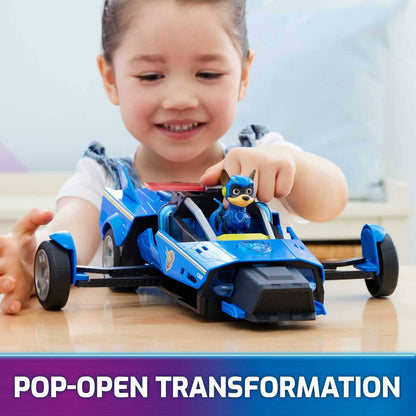 Paw Patrol - The Mighty Movie Chase’s Mighty Transforming Cruiser with Action Figure Lights And Sounds - Spin Master