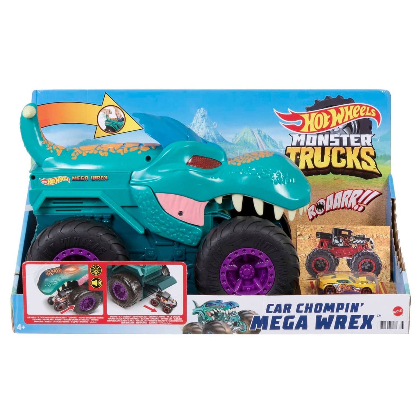 Hot Wheels - ® - Monster Trucks Car Chompin Mega-wrex Vehicle  Mattel
