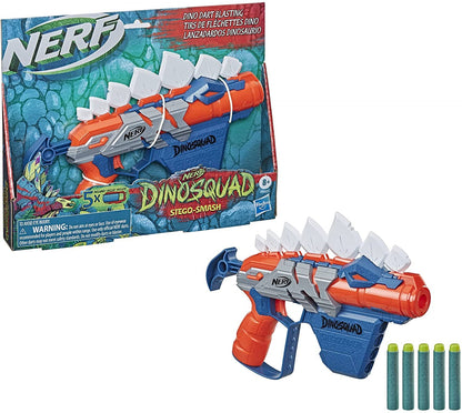 Nerf -  Dinosquad Stegosmash Dart Blaster Dinosaur Design Stegosaurus Spikes Hasbro