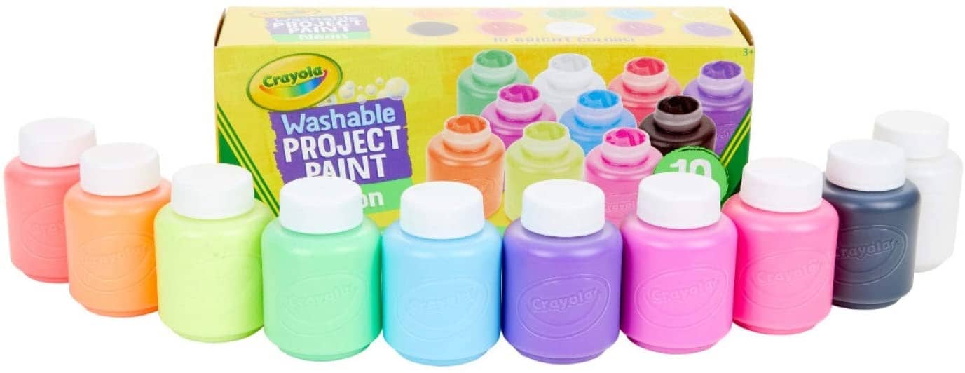 Crayola -  10 Bottles Washable Kids Paint Neon Colors