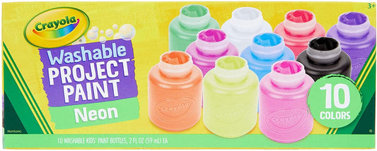 Crayola -  10 Bottles Washable Kids Paint Neon Colors