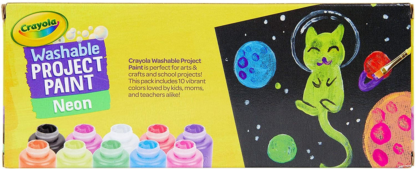 Crayola -  10 Bottles Washable Kids Paint Neon Colors
