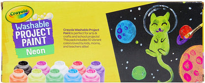 Crayola -  10 Bottles Washable Kids Paint Neon Colors