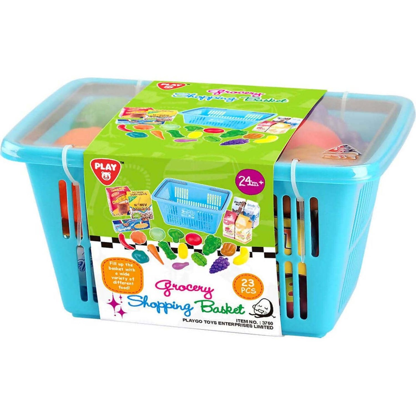 Playgo Toys Ent. Ltd  -  Grocery Shopping Basket 23 Pieces