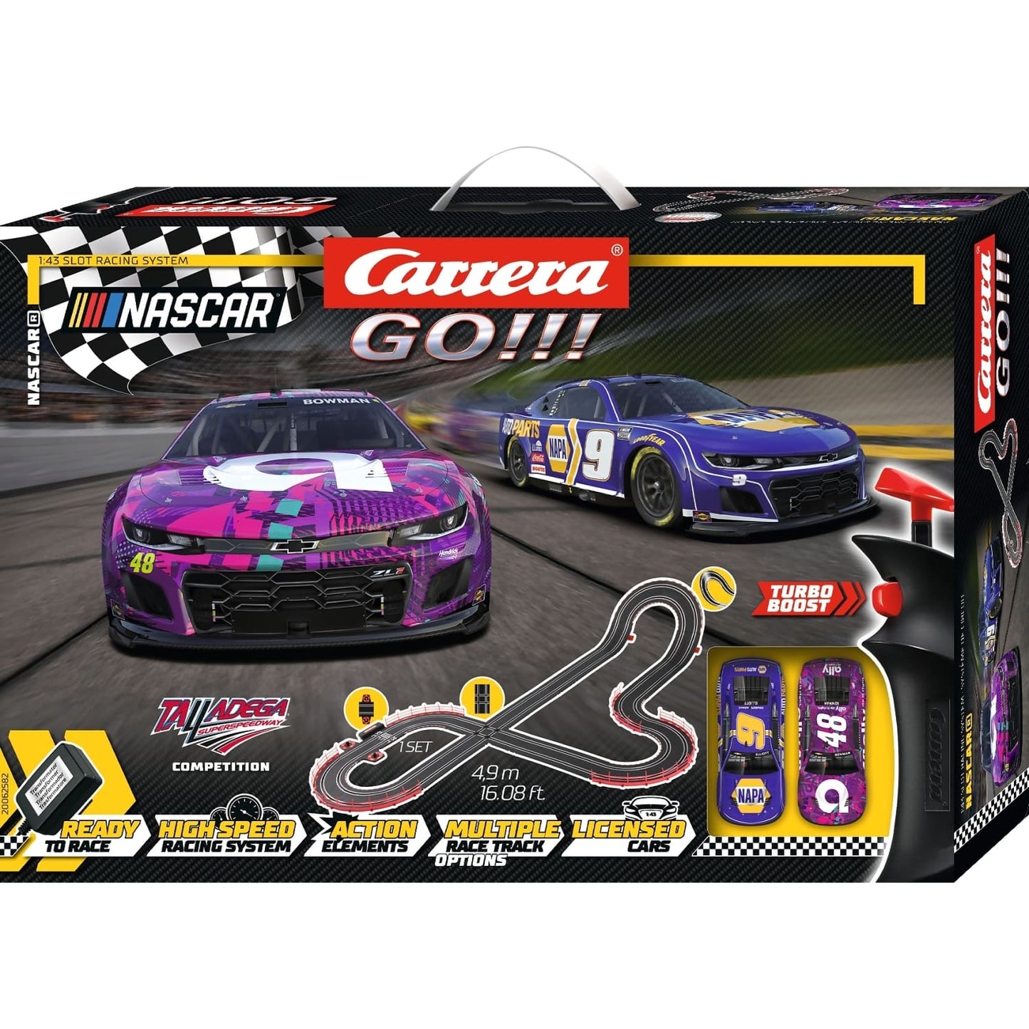 Carrera -  GO 1:43 - NASCAR Talladega Competition - Slot Car Set