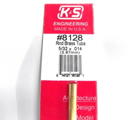 K&S METAL #8128 5/32' OD BRASS TUBE 1PC