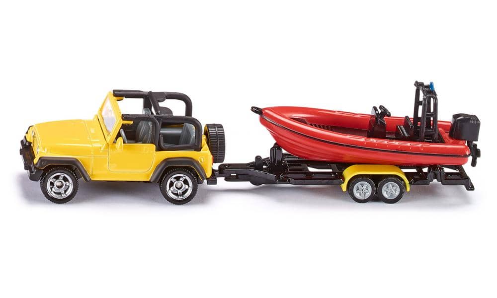 Siku - Jeep With Boat  Die-Cast Model 4WD and Boat