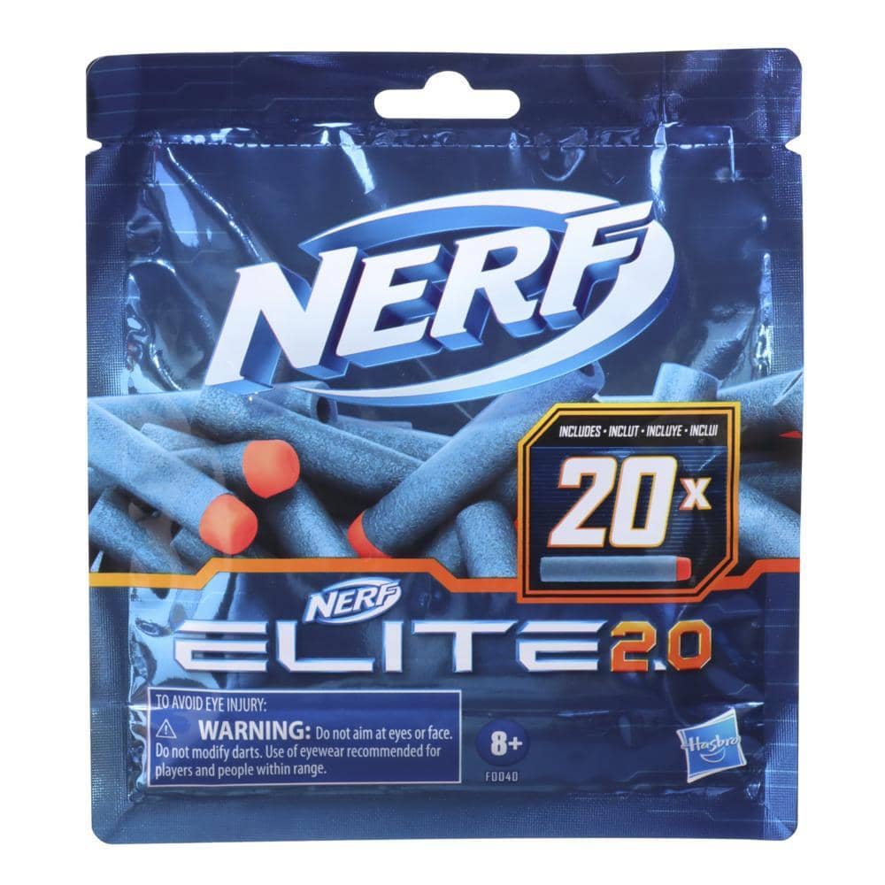 Nerf -  Elite 2.0 20-dart Refill Pack -- Includes 20 Official Nerf Elite 2.0 Darts Compatible With All Nerf Elite Blasters