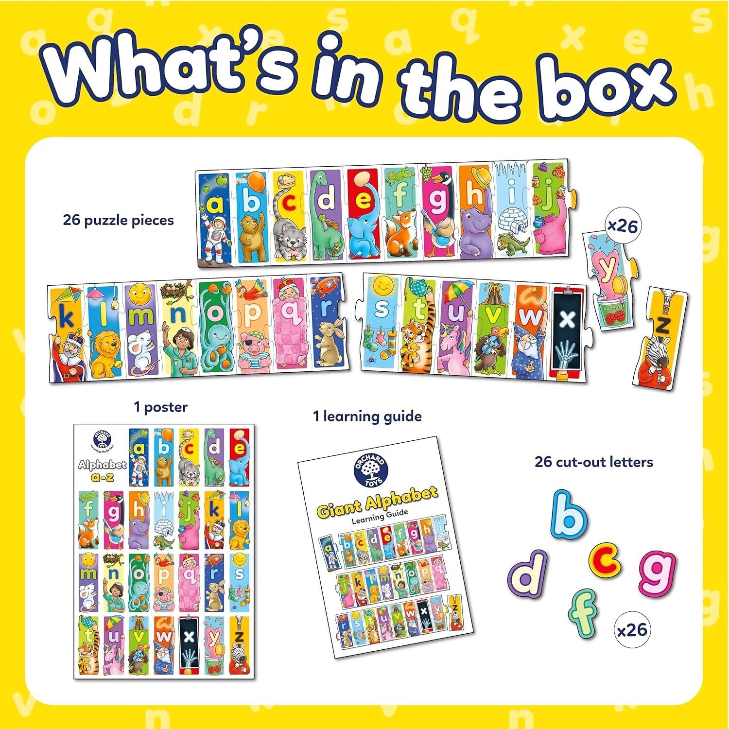 Orchard Toys - Giant Alphabet - Extra Long Jigsaw Puzzle 26pc