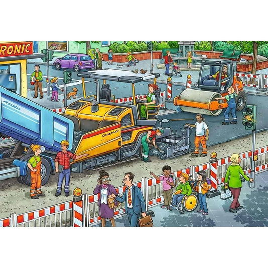 Ravensburger - Road Works Jigsaw Puzzle 2 X 12pc