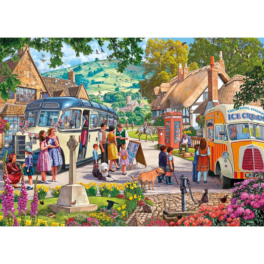 Gibsons - Boarding The Bus - Jigsaw Puzzle 1000 Pieces