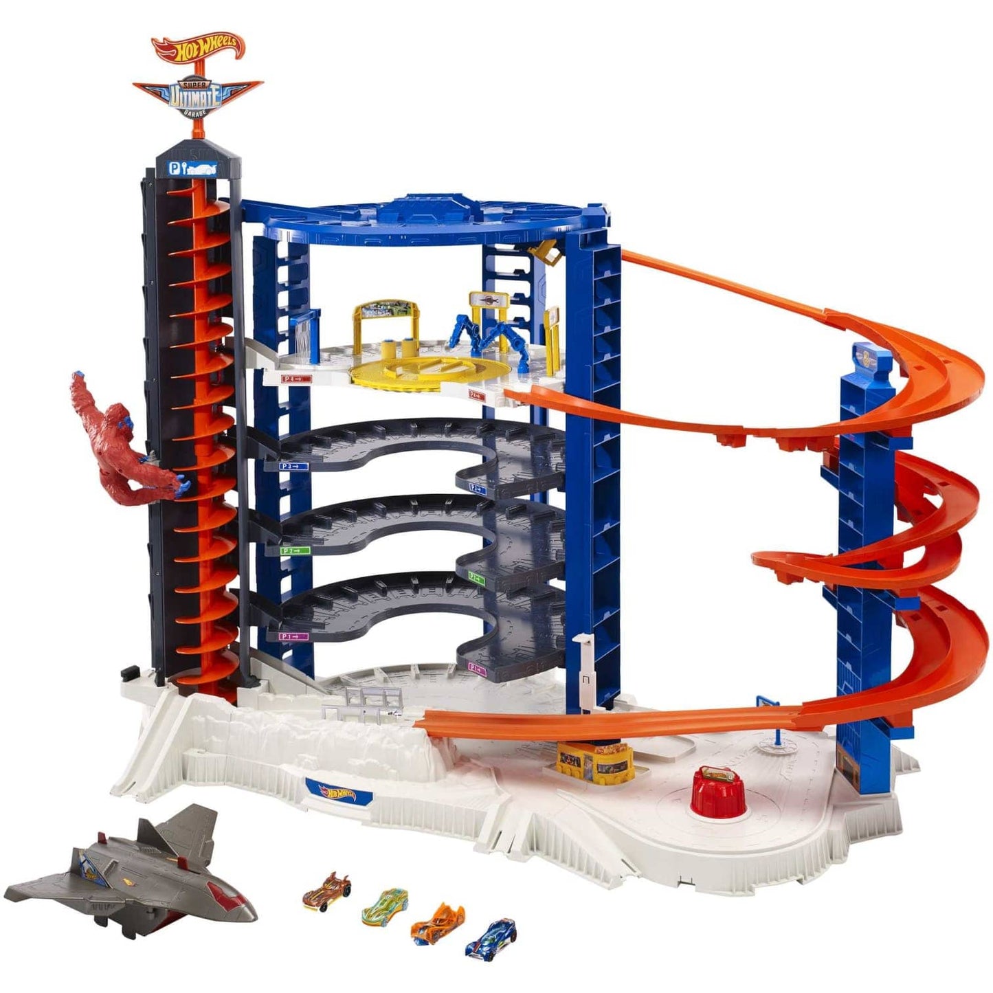 Hot Wheels - ® - Track Set With 4 1:64 Scale Toy Cars Super Ultimate Garage Over 3-Feet Tall  Mattel