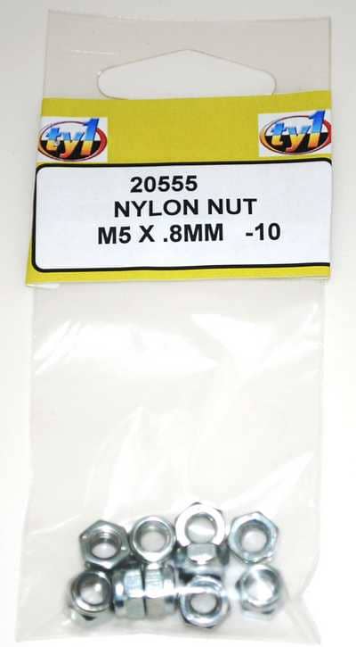 TY1 -  NYLON NUT M5 X .8MM - 10