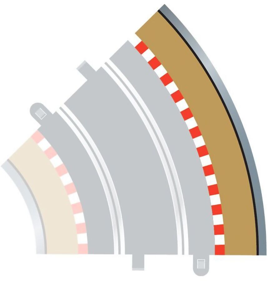 Scalextric -  C8228 Radius 2 Curve Outer Borders 45 X 4