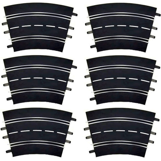 Carrera -  Digital 1:32 Accessories - Curve Track 2/30° 6 x track sections corner set 30 degrees each - Slot Car Track Accessories also Suits 1:24 & Evolution