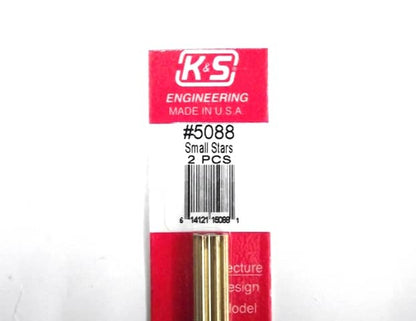 K&S METAL #5088 SMALL BRASS STAR 2PCS