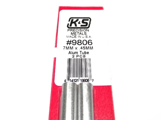 K&S METAL #9806 ALUMINIUM ROUND TUBE 7X300MM 2PCS