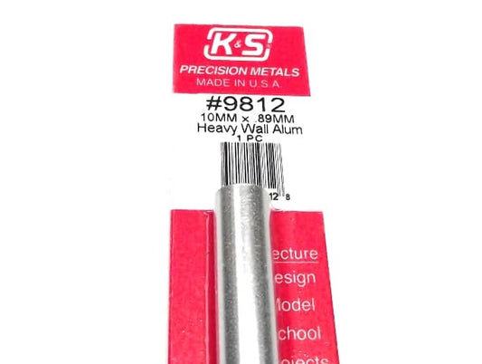 K&S METAL #9812 ALUMINIUM ROUND TUBE THIC WALL 10X300