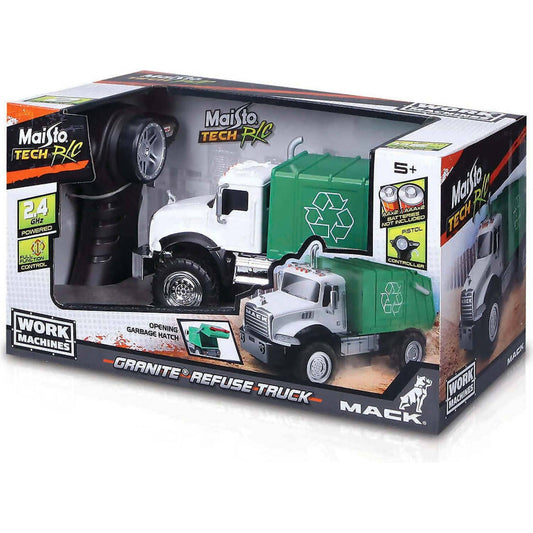 Maisto -  Tech RC Work Machines Mack Granite Refuse Truck 2.4ghz